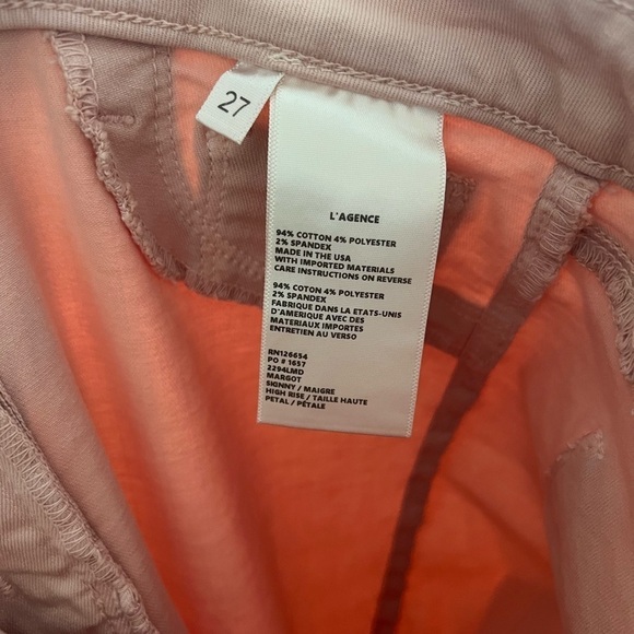 L'AGENCE Margot High-Rise Skinny Jeans | Petal Blush Pink | 27 - Picture 7 of 8
